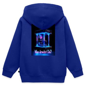 Was druckst Du? - 3D Druck Motiv - Kinder Premium Organic Zip Hoodie - Royalblau - Hinten - AI Model Kid Male (0cm)