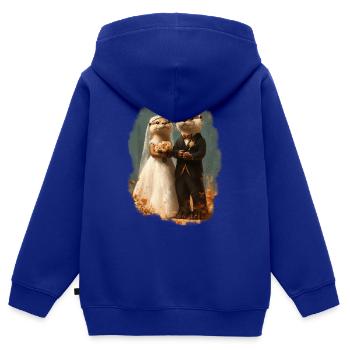 Otter Hochzeitspaar - Kinder Premium Organic Zip Hoodie - Royalblau - Hinten - AI Model Kid Male (0cm)