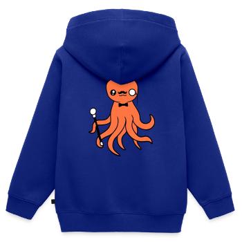 Kraken Mr. Sir Top Hat Monocle Glasses Empire - Kids Premium Organic Zip-up Hoodie - royal blue - Back - AI Model Kid Male (0cm)