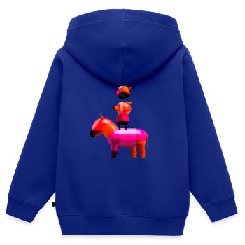 Town Musicians "Balls" - Kids Premium Organic Zip-up Hoodie - royal blue - Back - AI Model Kid Male (0cm)