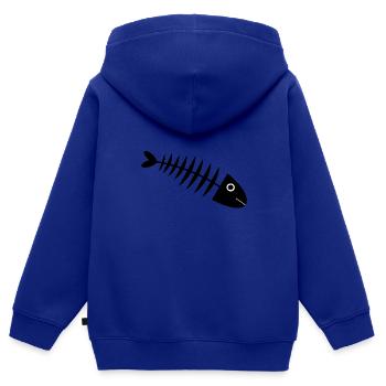 Fischgräte Fisch angeln - Kinder Premium Organic Zip Hoodie - Royalblau - Hinten - AI Model Kid Male (0cm)