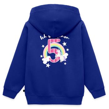 5. Geburtstag fünf jahre alt mädchen - Kinder Premium Organic Zip Hoodie - Royalblau - Hinten - AI Model Kid Male (0cm)