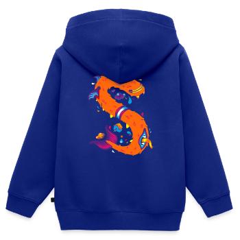 Alphabetisierung - Kinder Premium Organic Zip Hoodie - Royalblau - Hinten - AI Model Kid Male (0cm)