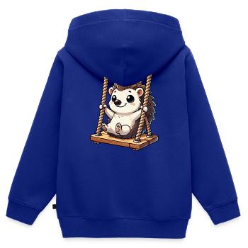 Süßer Igel Schaukeln Spielplatz Kinder Spaß - Kinder Premium Organic Zip Hoodie - Royalblau - Hinten - AI Model Kid Male (0cm)