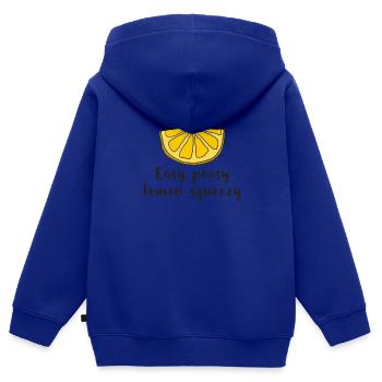 Lemon Zitrone Easy peasy lemon squeezy - Kinder Premium Organic Zip Hoodie - Royalblau - Hinten - AI Model Kid Male (0cm)