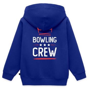 Équipe de bowling - Sweat Premium à capuche zippé enfant bio - bleu roi - Dos - AI Model Kid Male (0cm)