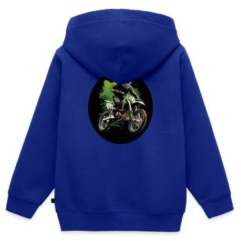 Motorcross Splatter - Kinder Premium Organic Zip Hoodie - Royalblau - Hinten - AI Model Kid Male (0cm)