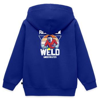 Schweißer Zitat Lustige echte Männer schweißen - Kinder Premium Organic Zip Hoodie - Royalblau - Hinten - AI Model Kid Male (0cm)