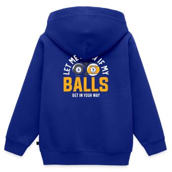 Billard Piscine Billard Billard Boule Billard Billard Cuisine 8Ball - Sweat Premium à capuche zippé enfant bio - bleu roi - Dos - AI Model Kid Male (0cm)
