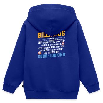 Billard Piscine Billard Billard Boule Billard Billard Cuisine 8Ball - Sweat Premium à capuche zippé enfant bio - bleu roi - Dos - AI Model Kid Male (0cm)