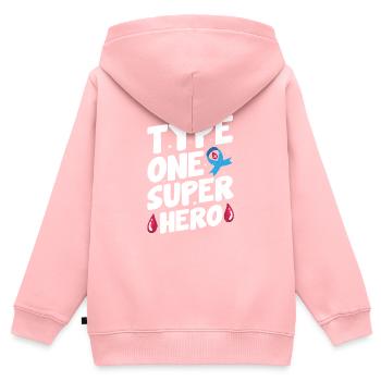 Insuline Junkie Diabète diabétique Sucre de type 1 - Sweat Premium à capuche zippé enfant bio - rose - Dos - AI Model Kid Female (0cm)