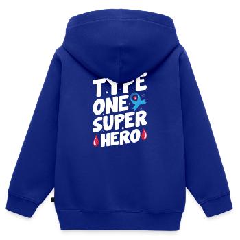 Insulin Junkie Diabetiker Diabetes Zucker Typ1 - Kinder Premium Organic Zip Hoodie - Royalblau - Hinten - AI Model Kid Male (0cm)