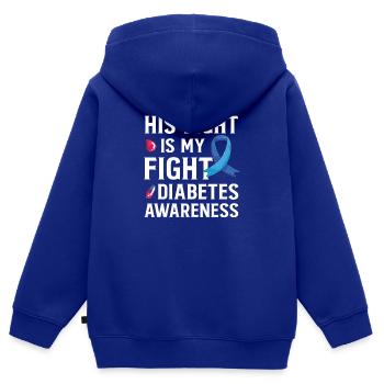 Insuline Junkie Diabète diabétique Sucre de type 1 - Sweat Premium à capuche zippé enfant bio - bleu roi - Dos - AI Model Kid Male (0cm)