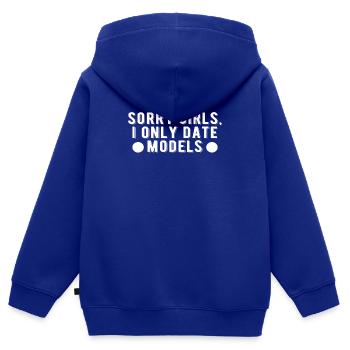 Entschuldigung Mädels ich Date nur Models - Kinder Premium Organic Zip Hoodie - Royalblau - Hinten - AI Model Kid Male (0cm)