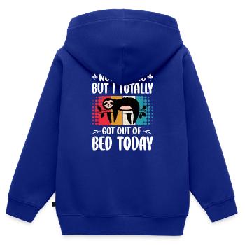 Sloth Morning Muffle Sleep Lazy Bed - Kids Premium Organic Zip-up Hoodie - royal blue - Back - AI Model Kid Male (0cm)