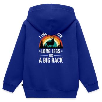 geweih hirsch reh jaeger berge huegel alpen wander - Kinder Premium Organic Zip Hoodie - Royalblau - Hinten - AI Model Kid Male (0cm)