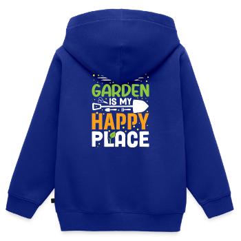 Jardinier Verger Hobby Jardinier Cadeau Jardin - Sweat Premium à capuche zippé enfant bio - bleu roi - Dos - AI Model Kid Male (0cm)