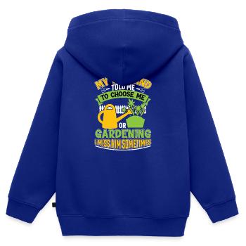 Gärtner Obstgarten Hobbygärtner Geschenk Garten - Kinder Premium Organic Zip Hoodie - Royalblau - Hinten - AI Model Kid Male (0cm)