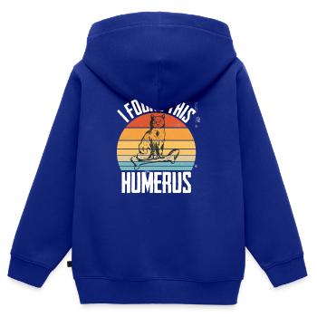 Stubentiger Katze Oberarmknochen Haustier Humerus - Kinder Premium Organic Zip Hoodie - Royalblau - Hinten - AI Model Kid Male (0cm)