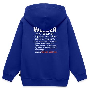 Schweißer Beruf Hitze Stahl Gas WIG MAG Schweißen - Kinder Premium Organic Zip Hoodie - Royalblau - Hinten - AI Model Kid Male (0cm)