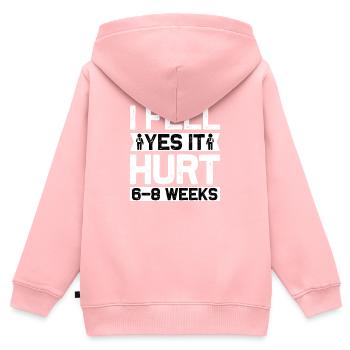 Armbruch Knochenbruch Stuntman Gipsarm Genesung - Kinder Premium Organic Zip Hoodie - Rosa - Hinten - AI Model Kid Female (0cm)