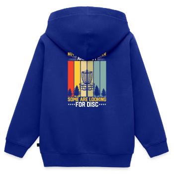 Disc Golf Disc-Golf Frisbee Tree Basket Drop - Sweat Premium à capuche zippé enfant bio - bleu roi - Dos - AI Model Kid Male (0cm)