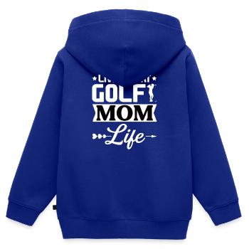 Golfeurs Golfeurs Clubs de golf Golf Golf Mère - Sweat Premium à capuche zippé enfant bio - bleu roi - Dos - AI Model Kid Male (0cm)