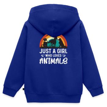 Ich Liebe alle Tier, Freund von Tieren - Kinder Premium Organic Zip Hoodie - Royalblau - Hinten - AI Model Kid Male (0cm)