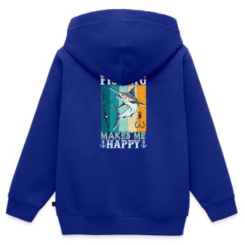 Therapie Angeln See Karpfen Angler Fischer Köder - Kinder Premium Organic Zip Hoodie - Royalblau - Hinten - AI Model Kid Male (0cm)
