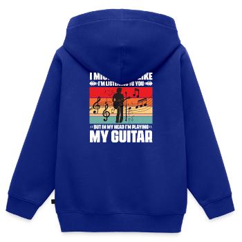Guitariste Guitariste Guitariste Guitariste Musiciens Musique - Sweat Premium à capuche zippé enfant bio - bleu roi - Dos - AI Model Kid Male (0cm)