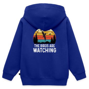 Observation des oiseaux Ornithologue Observation des oiseaux Observation des oiseaux - Sweat Premium à capuche zippé enfant bio - bleu roi - Dos - AI Model Kid Male (0cm)