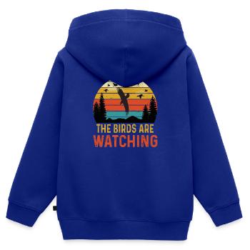 Observation des oiseaux Ornithologue Observation des oiseaux Observation des oiseaux - Sweat Premium à capuche zippé enfant bio - bleu roi - Dos - AI Model Kid Male (0cm)