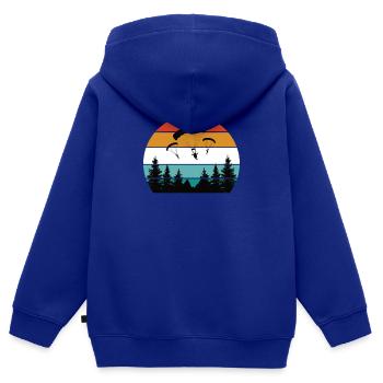 Paragliding Gleitschirmflieger Fallschirm Para - Kinder Premium Organic Zip Hoodie - Royalblau - Hinten - AI Model Kid Male (0cm)