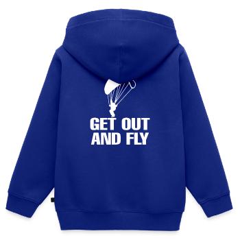 Paragliding Gleitschirmflieger Fallschirm Para - Kinder Premium Organic Zip Hoodie - Royalblau - Hinten - AI Model Kid Male (0cm)