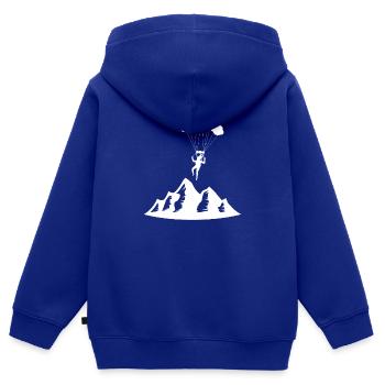 Paragliding Gleitschirmflieger Fallschirm Para - Kinder Premium Organic Zip Hoodie - Royalblau - Hinten - AI Model Kid Male (0cm)
