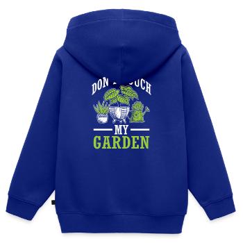 Jardinier Verger Hobby Jardinier Cadeau Jardin - Sweat Premium à capuche zippé enfant bio - bleu roi - Dos - AI Model Kid Male (0cm)