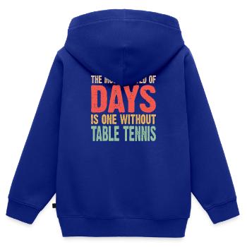 Tennis de table Joueurs de tennis de table Battes de tennis de table - Sweat Premium à capuche zippé enfant bio - bleu roi - Dos - AI Model Kid Male (0cm)