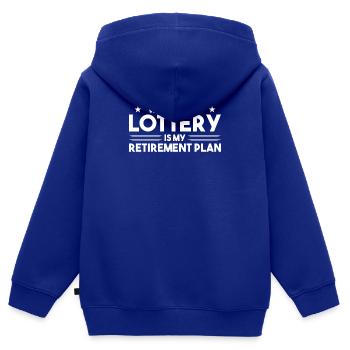 Lotto Rente Rentenplan Glückszahl Ruhestand - Kinder Premium Organic Zip Hoodie - Royalblau - Hinten - AI Model Kid Male (0cm)