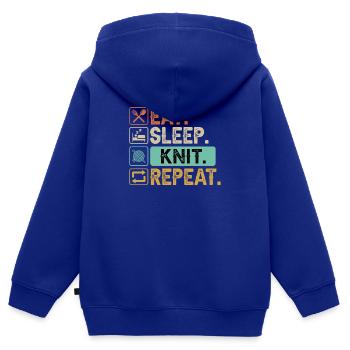 Stricken Handarbeit Häkeln Nähen Schneiderin - Kinder Premium Organic Zip Hoodie - Royalblau - Hinten - AI Model Kid Male (0cm)