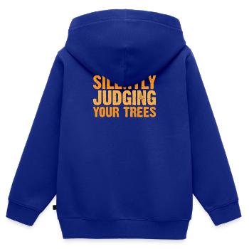 Holz Kettensäge Holzfäller Holzarbeiter Klettern - Kinder Premium Organic Zip Hoodie - Royalblau - Hinten - AI Model Kid Male (0cm)