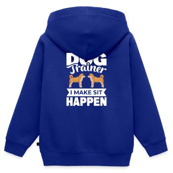 Hundetrainer auf Hundeplatz bei Hundeerziehung - Kinder Premium Organic Zip Hoodie - Royalblau - Hinten - AI Model Kid Male (0cm)