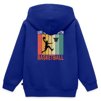Basketballer Basketball Slamdunk BBall Korbleger - Kinder Premium Organic Zip Hoodie - Royalblau - Hinten - AI Model Kid Male (0cm)