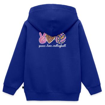 Volleyball Volley Aufschlag Volleyballspieler - Kinder Premium Organic Zip Hoodie - Royalblau - Hinten - AI Model Kid Male (0cm)