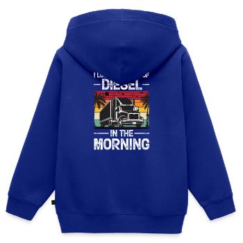 Lkw-Fahrer Lastkraftwagen Fahrer Diesel - Kinder Premium Organic Zip Hoodie - Royalblau - Hinten - AI Model Kid Male (0cm)