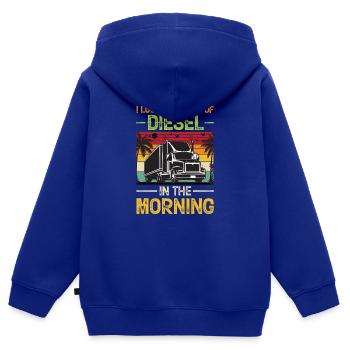 Lkw-Fahrer Lastkraftwagen Fahrer Diesel - Kinder Premium Organic Zip Hoodie - Royalblau - Hinten - AI Model Kid Male (0cm)