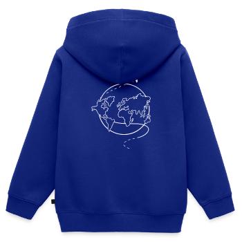 Weltkugel Flugzeug Reise - Kinder Premium Organic Zip Hoodie - Royalblau - Hinten - AI Model Kid Male (0cm)