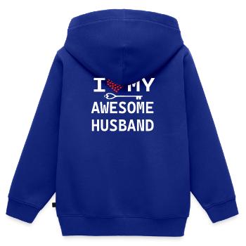 Meilleur mari marier mariage amour mariage - Sweat Premium à capuche zippé enfant bio - bleu roi - Dos - AI Model Kid Male (0cm)
