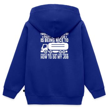 Lkw-Fahrer Lastkraftwagen Fahrer Diesel - Kinder Premium Organic Zip Hoodie - Royalblau - Hinten - AI Model Kid Male (0cm)