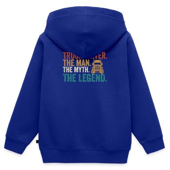 Lkw-Fahrer Lastkraftwagen Fahrer Diesel - Kinder Premium Organic Zip Hoodie - Royalblau - Hinten - AI Model Kid Male (0cm)
