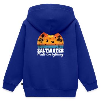 Salzwasser Strandleben Meer Salz Salziges Wasser - Kinder Premium Organic Zip Hoodie - Royalblau - Hinten - AI Model Kid Male (0cm)